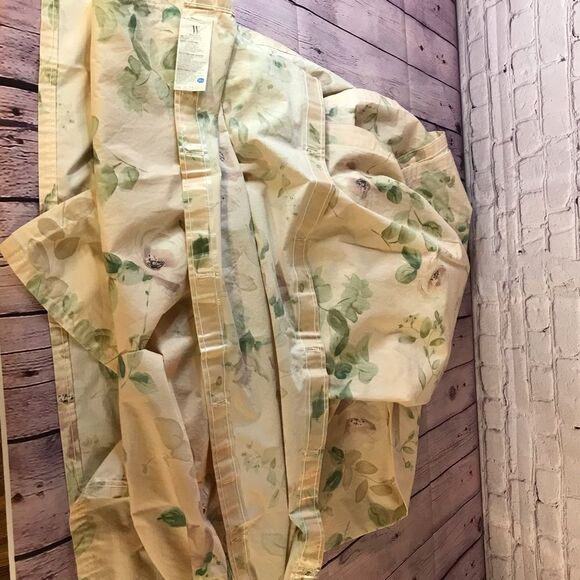 Wamsutta Pale Peach Mauve Flowered Granny Chic Cottagecore Cotton Shower Curtain - Picture 7 of 7